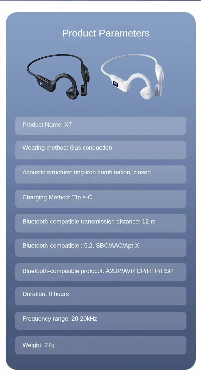 Xiaomi Wireless Earphone Bone Conduction Sport Swimming Bluetooth Compatible Earphones Hand-free With Mic For Sports X7 Earbuds