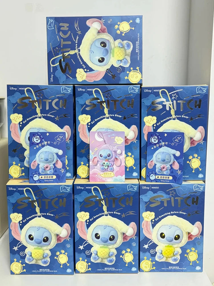 Hot Sales Stitch Blind Box Bag Eat Some Thing Before Sleep Series Vinyl Pendant Cute Doll Mystery Box Fluffy Doll Surprise Gift