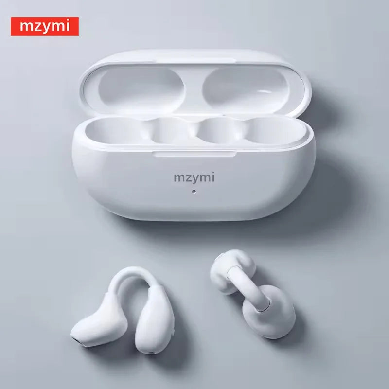 MZYMI Ambi Wireless Headsets Bone Conduction Earbuds Bluetooth Ear Clip Headphones Noise Reduction Waterproof Earphones with Mic