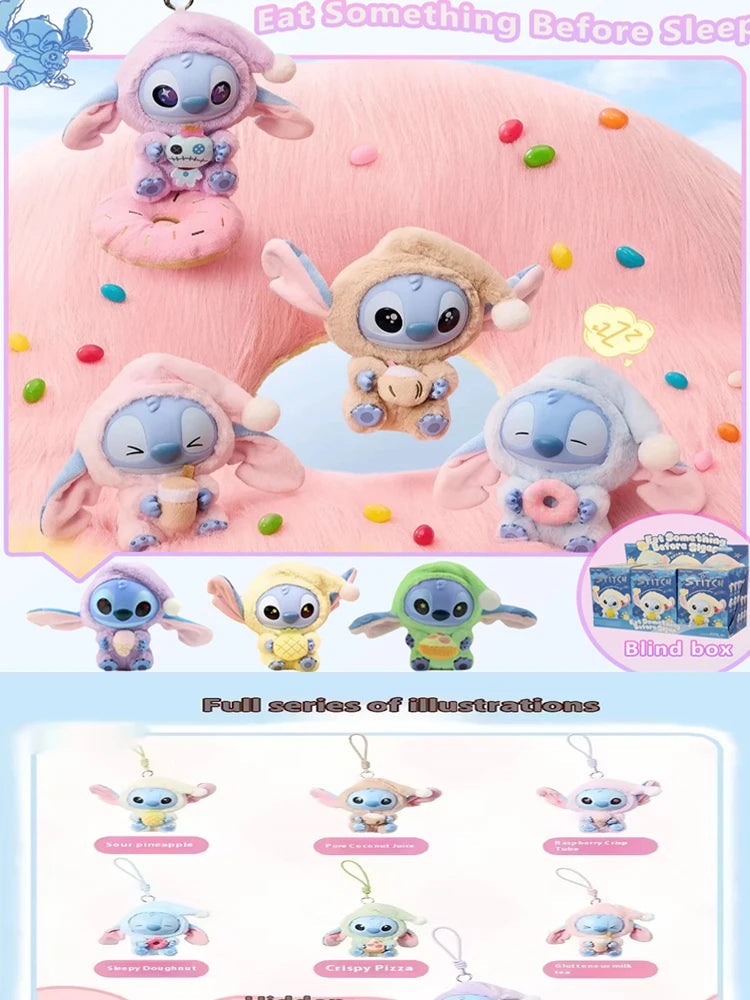 Hot Sales Stitch Blind Box Bag Eat Some Thing Before Sleep Series Vinyl Pendant Cute Doll Mystery Box Fluffy Doll Surprise Gift