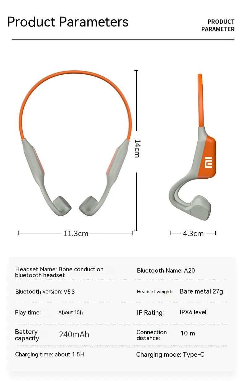 Xiaomi I18PRO Bone Conduction Wireless Headphones Compatible Bluetooth Earphone TWS with Mic Swimming Sports Wear Headset Earbud