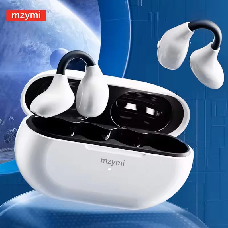 MZYMI Ambi Wireless Headsets Bone Conduction Earbuds Bluetooth Ear Clip Headphones Noise Reduction Waterproof Earphones with Mic