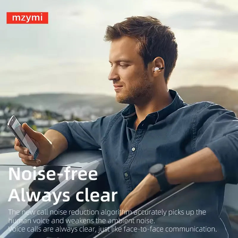 MZYMI Ambi Wireless Headsets Bone Conduction Earbuds Bluetooth Ear Clip Headphones Noise Reduction Waterproof Earphones with Mic