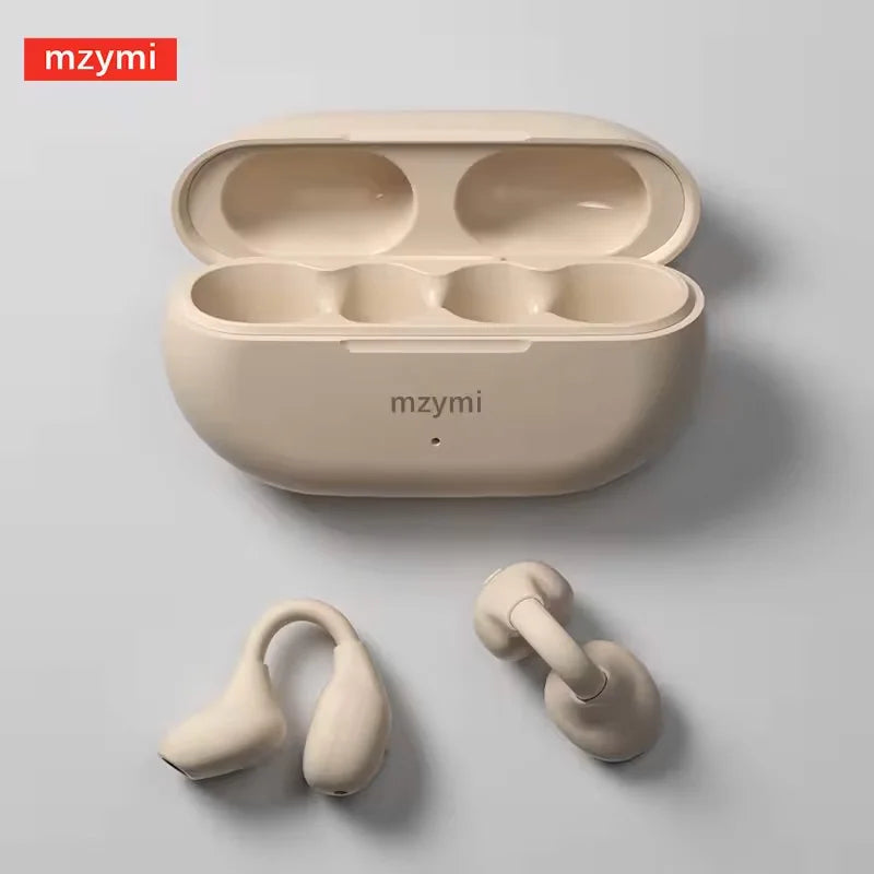 MZYMI Ambi Wireless Headsets Bone Conduction Earbuds Bluetooth Ear Clip Headphones Noise Reduction Waterproof Earphones with Mic