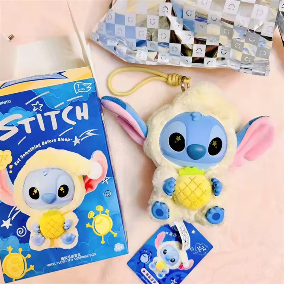 Hot Sales Stitch Blind Box Bag Eat Some Thing Before Sleep Series Vinyl Pendant Cute Doll Mystery Box Fluffy Doll Surprise Gift